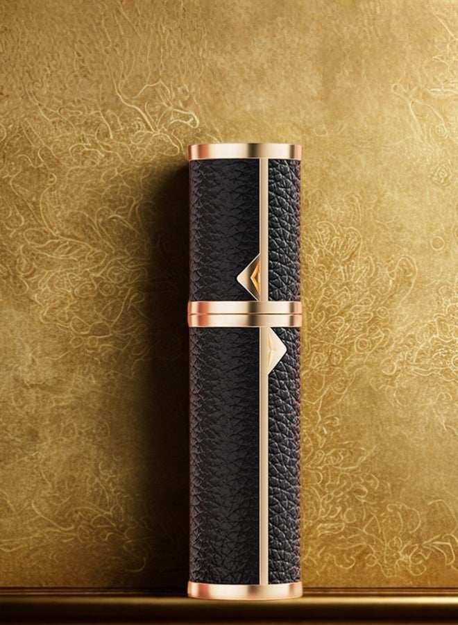 مقطر العطور الفاخر الممتاز القابل لإعادة الملء بالجلد، تصميم التعبئة من أسفل إلى أسفل، مقاومة التسرب والتبخر، موزع العطور الفاخر المحمول للسفر، الاستخدام اليومي، 5 مل - Image 1